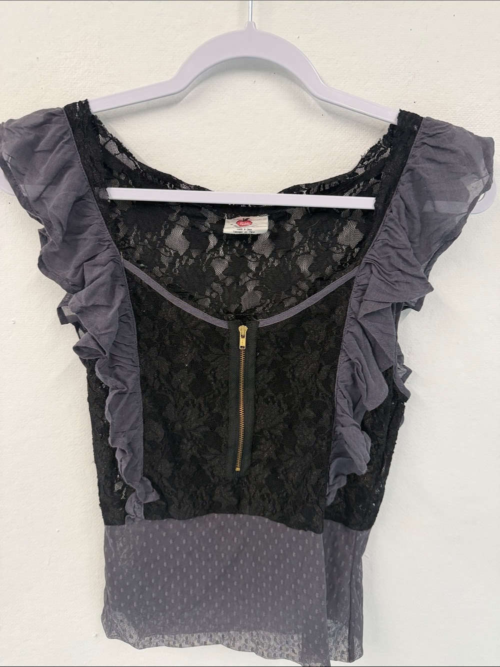 Free People Lace Ruffle Top